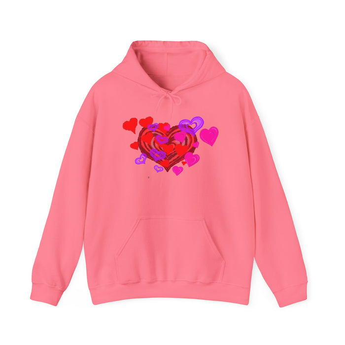 Unisex Heavy Blend™ Hooded Sweatshirt - Valentine's Day Heart Design