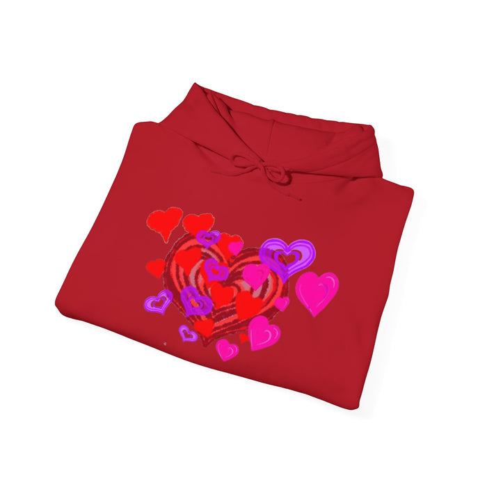 Unisex Heavy Blend™ Hooded Sweatshirt - Valentine's Day Heart Design