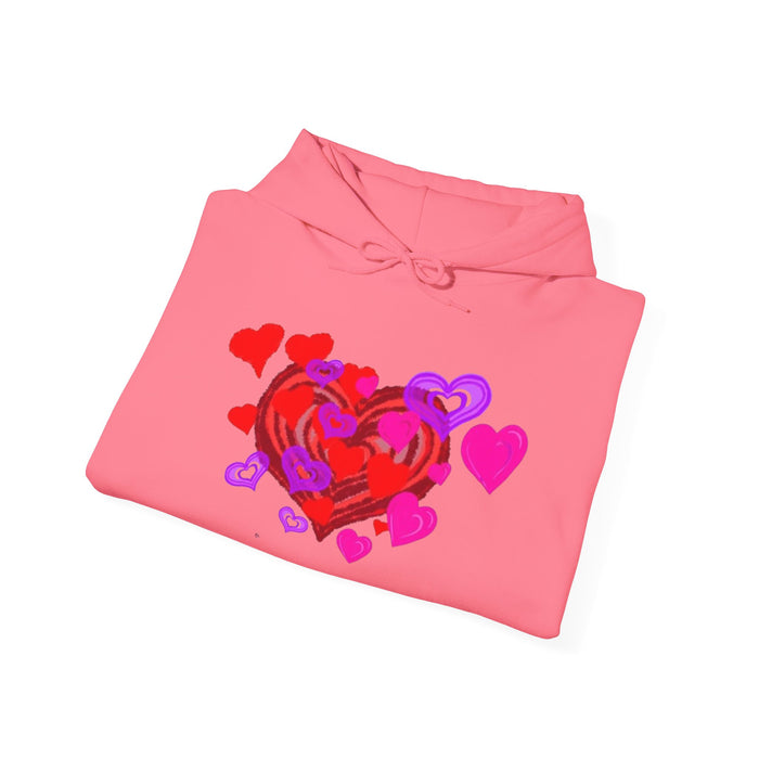 Unisex Heavy Blend™ Hooded Sweatshirt - Valentine's Day Heart Design