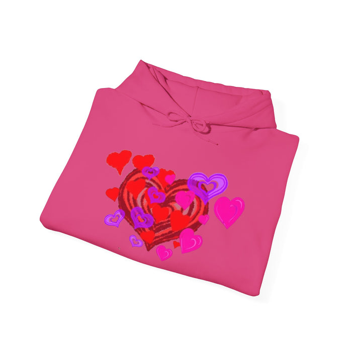 Unisex Heavy Blend™ Hooded Sweatshirt - Valentine's Day Heart Design