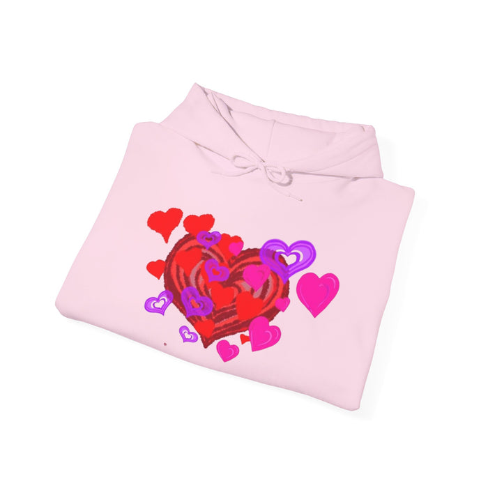 Unisex Heavy Blend™ Hooded Sweatshirt - Valentine's Day Heart Design