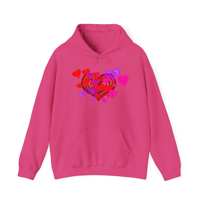 Unisex Heavy Blend™ Hooded Sweatshirt - Valentine's Day Heart Design