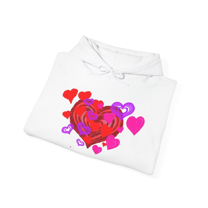 Unisex Heavy Blend™ Hooded Sweatshirt - Valentine's Day Heart Design